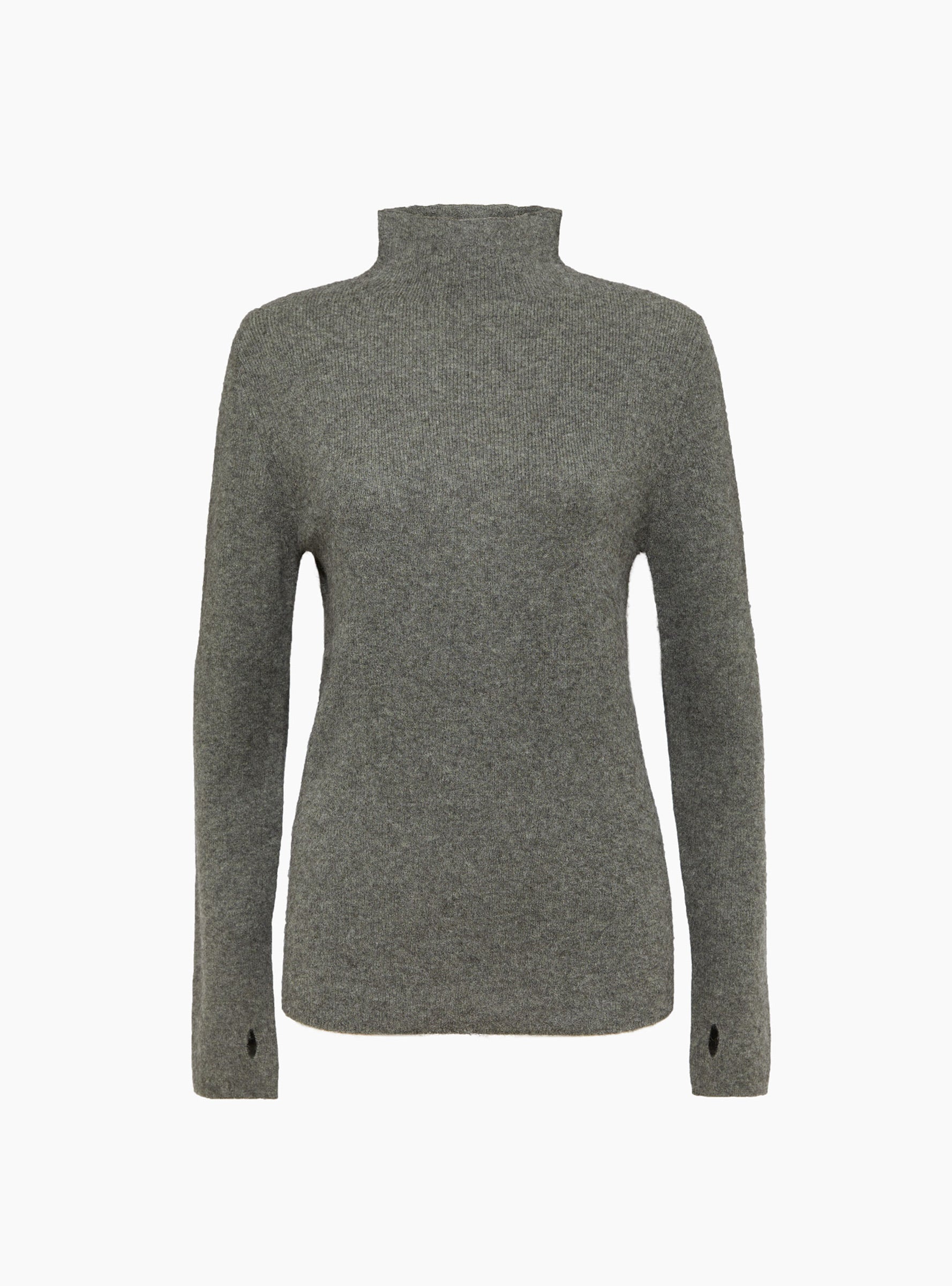 Yak Mock Neck Jumper Sage Grey Sage Grey 7115 (Front) at Couverture & The Garbstore