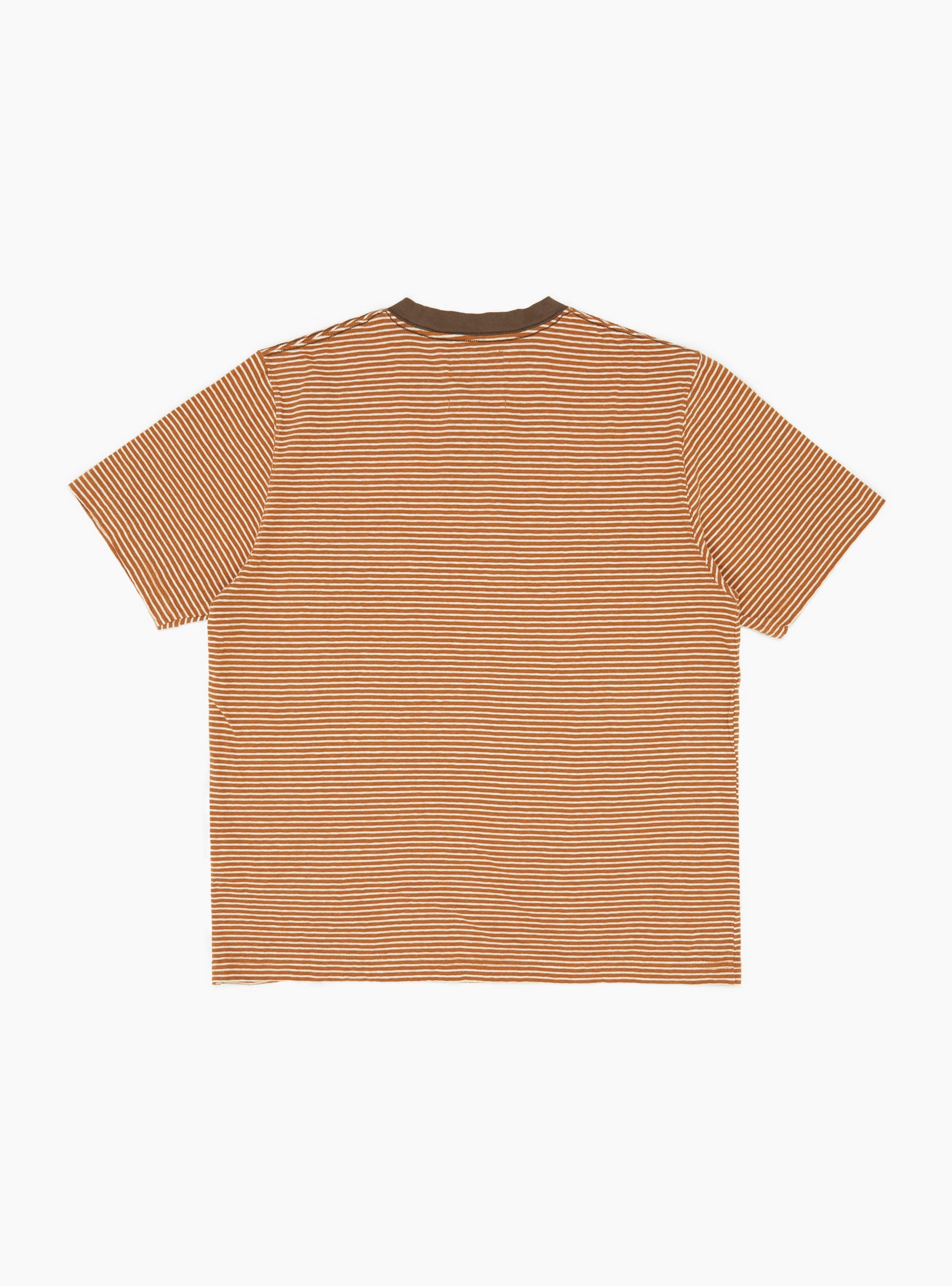 Pocket Tee Multi Stripe Orange Orange BEAMS PLUS (Back) at Couverture & The Garbstore
