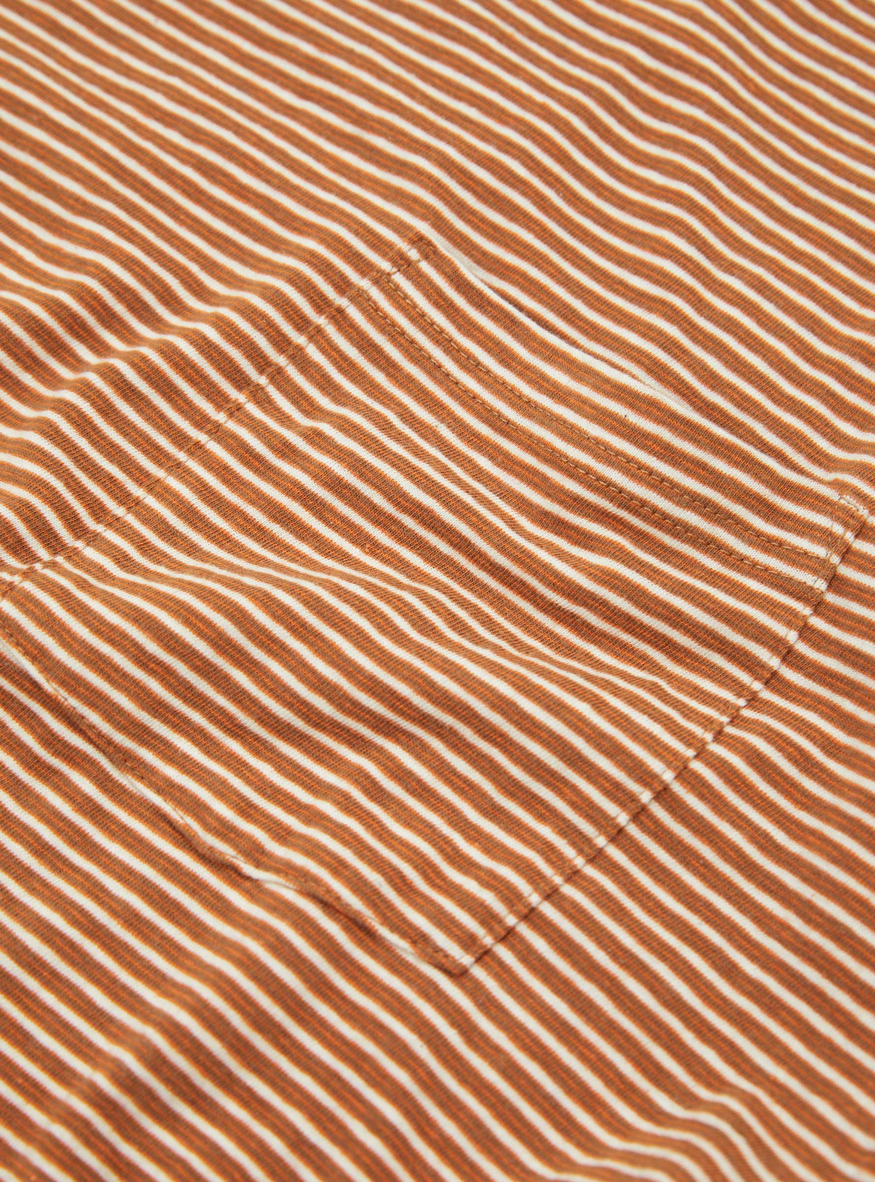 Pocket Tee Multi Stripe Orange Orange BEAMS PLUS (Pocket Detail) at Couverture & The Garbstore