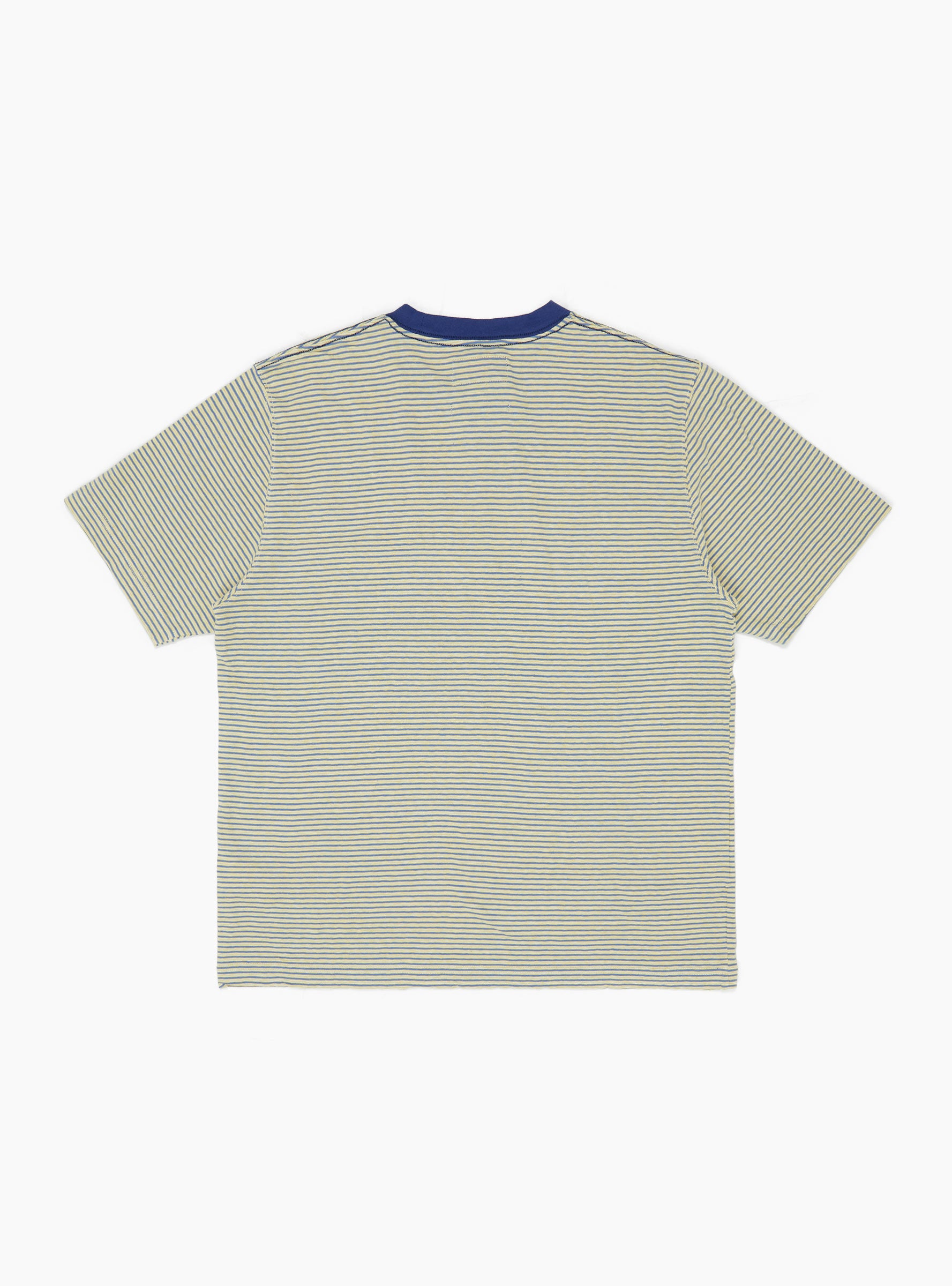 Pocket Tee Multi Stripe Yellow Yellow BEAMS PLUS (Back) at Couverture & The Garbstore