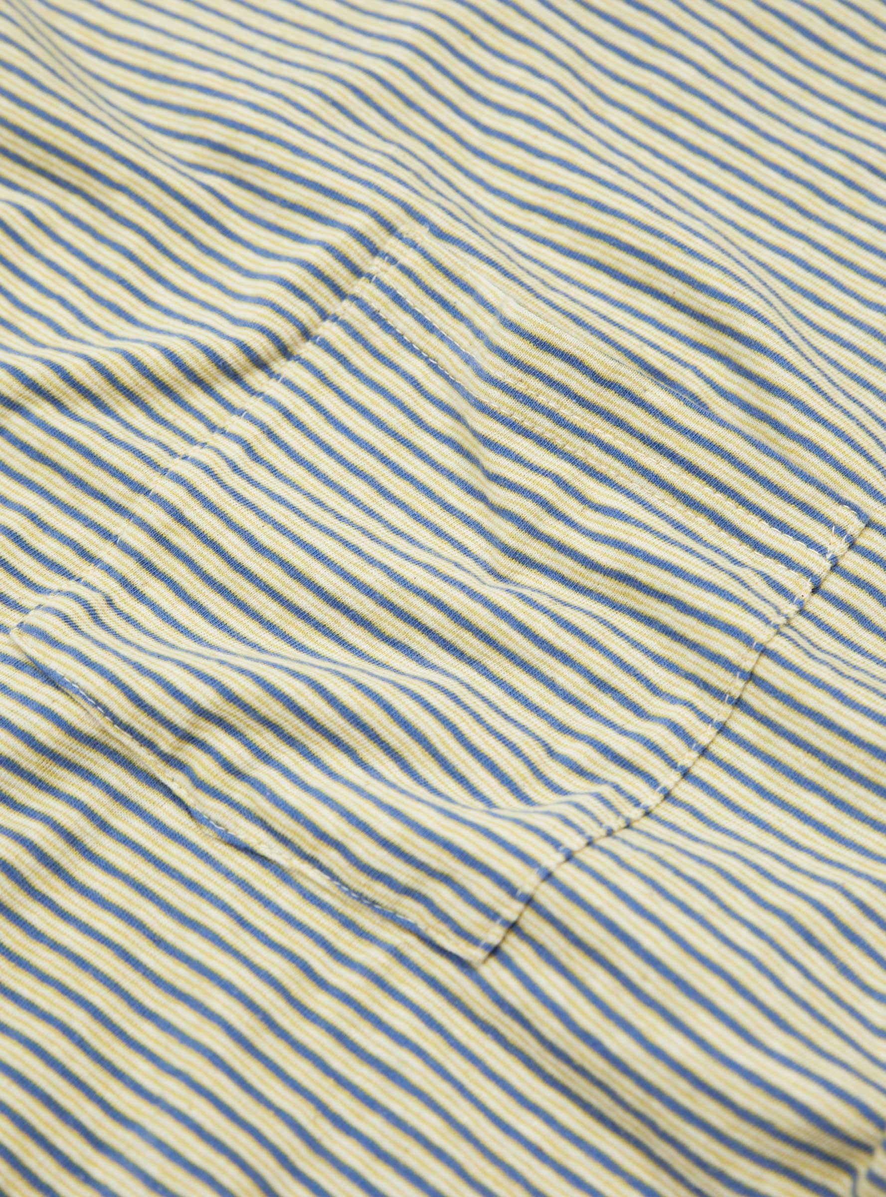 Pocket Tee Multi Stripe Yellow Yellow BEAMS PLUS (Pocket Detail) at Couverture & The Garbstore