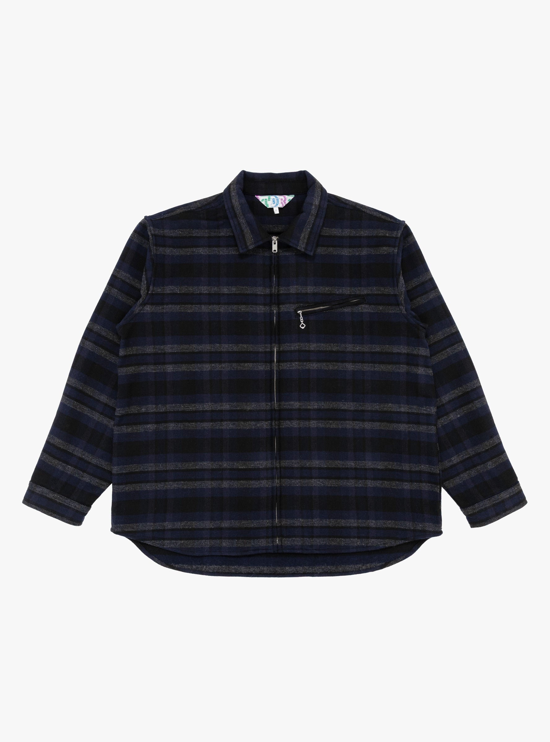 Cotton Wool Grande Zip Shirt Blue TDR (Front) at Couverture & The Garbstore