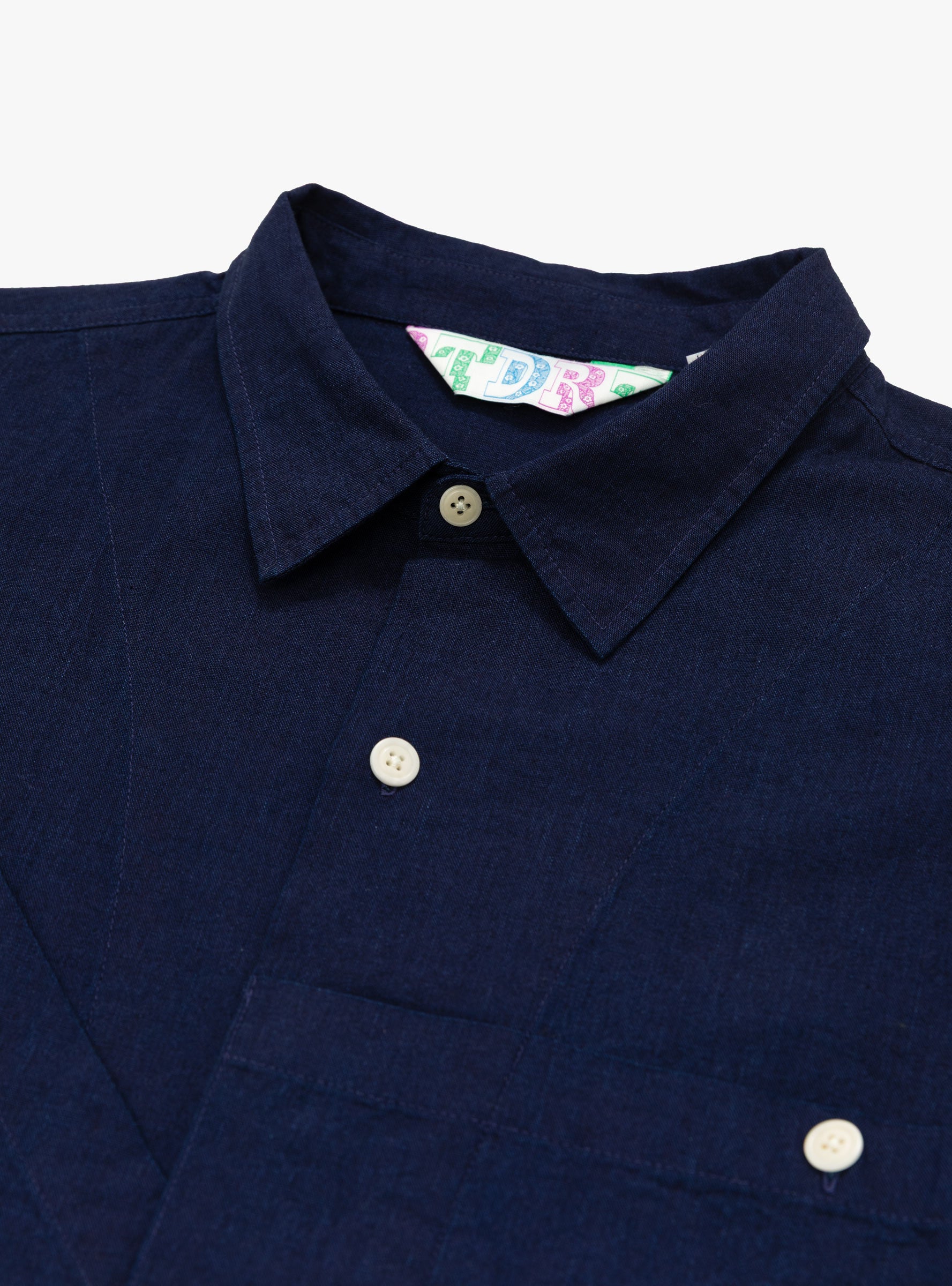 Chambray Working Shirt Indigo TDR (Collar Detail) at Couverture & The Garbstore