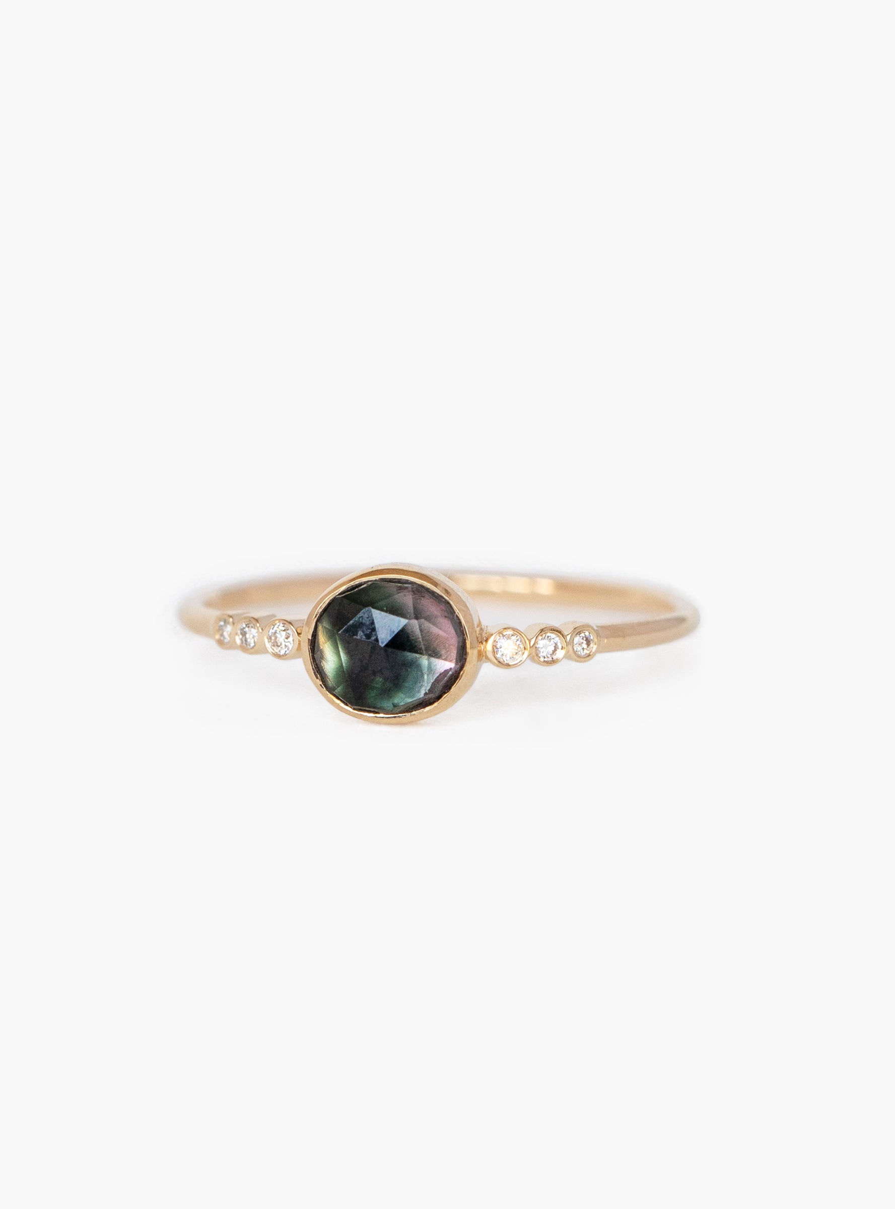 Watermelon Tourmaline and Diamonds Ring Watermelon Celine Daoust (Front) at Couverture & The Garbstore