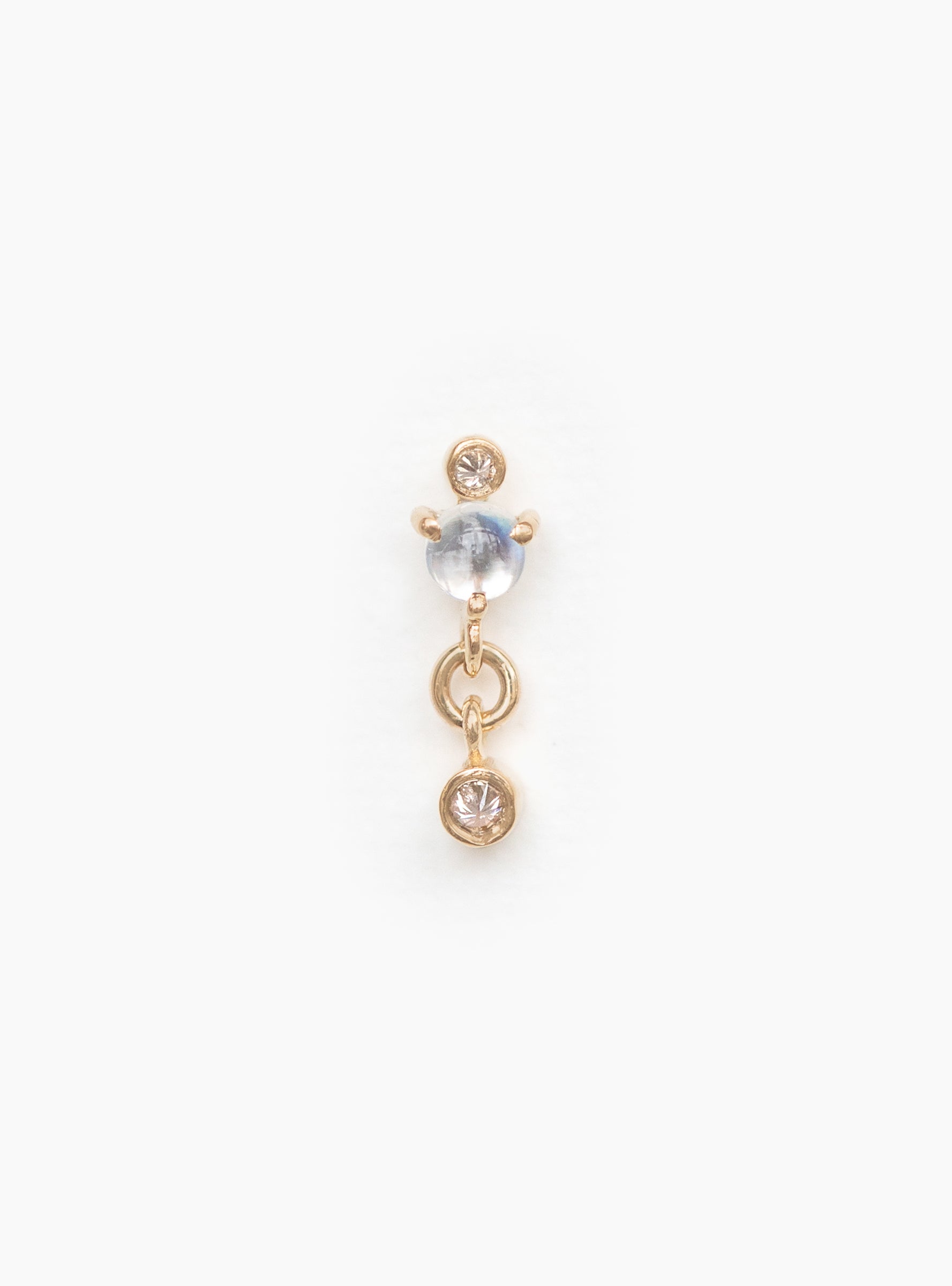 Moonstone and Diamonds Stud Flat Back Piercing Moonstone and Diamond Celine Daoust (Front) at Couverture & The Garbstore