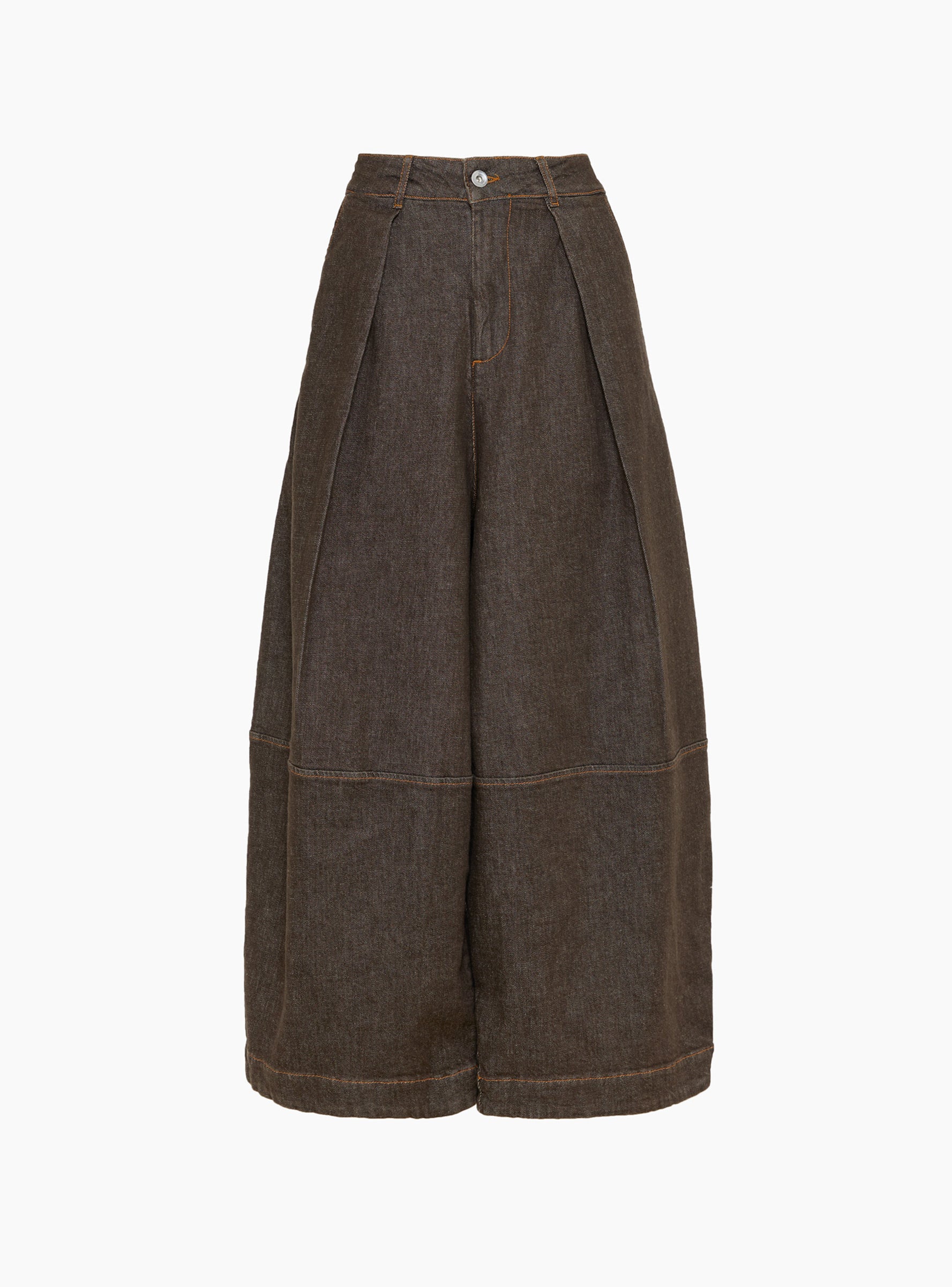 W Deadbeat Trouser Brown Denim Brown Denim YMC (Front) at Couverture & The Garbstore