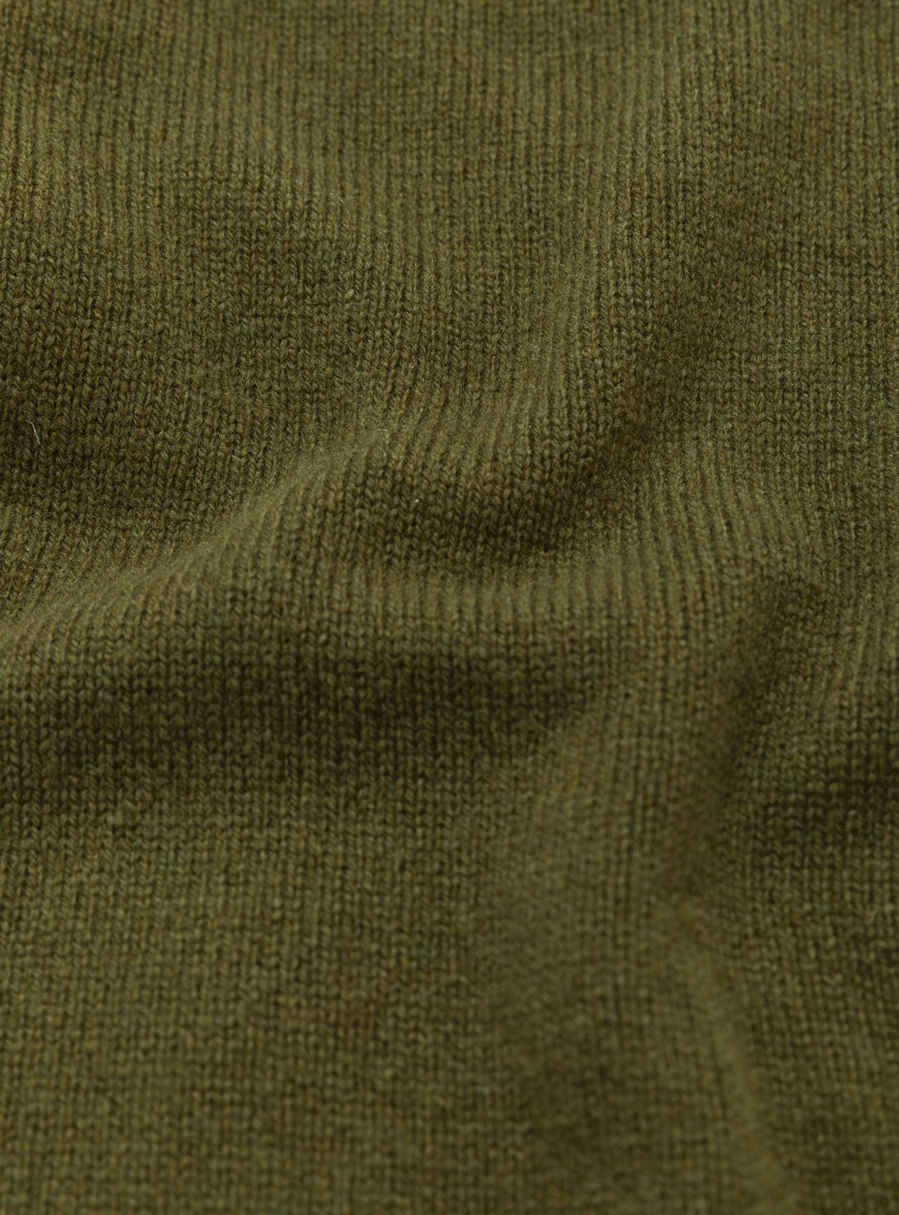Seamless Lambswool Crew Olive Green TDR (Fabric Detail) at Couverture & The Garbstore