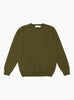 Seamless Lambswool Crew Olive Green TDR (Front) at Couverture & The Garbstore