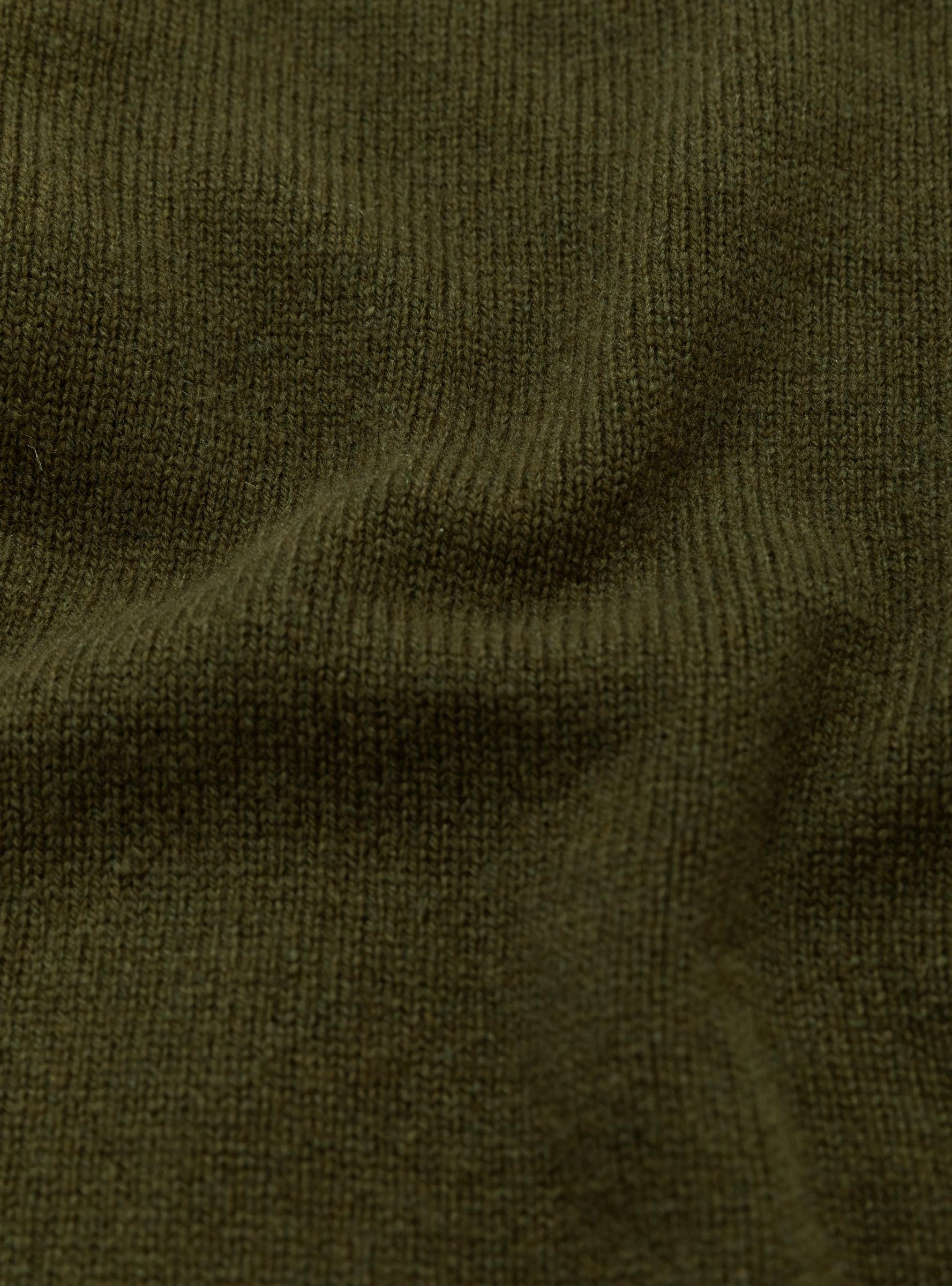 Seamless Lambswool Crew Military Green TDR (Fabric Detail) at Couverture & The Garbstore