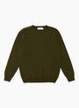 Seamless Lambswool Crew Military Green TDR (Front) at Couverture & The Garbstore