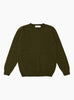 Seamless Lambswool Crew Military Green TDR (Front) at Couverture & The Garbstore