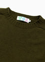 Seamless Lambswool Crew Military Green TDR (Neckline Detail) at Couverture & The Garbstore