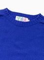 Seamless Lambswool Crew Klein Blue TDR (Neckline Detail) at Couverture & The Garbstore