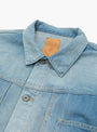 Single Pleat Nep Denim Jacket Repair TDR (Collar Detail) at Couverture & The Garbstore