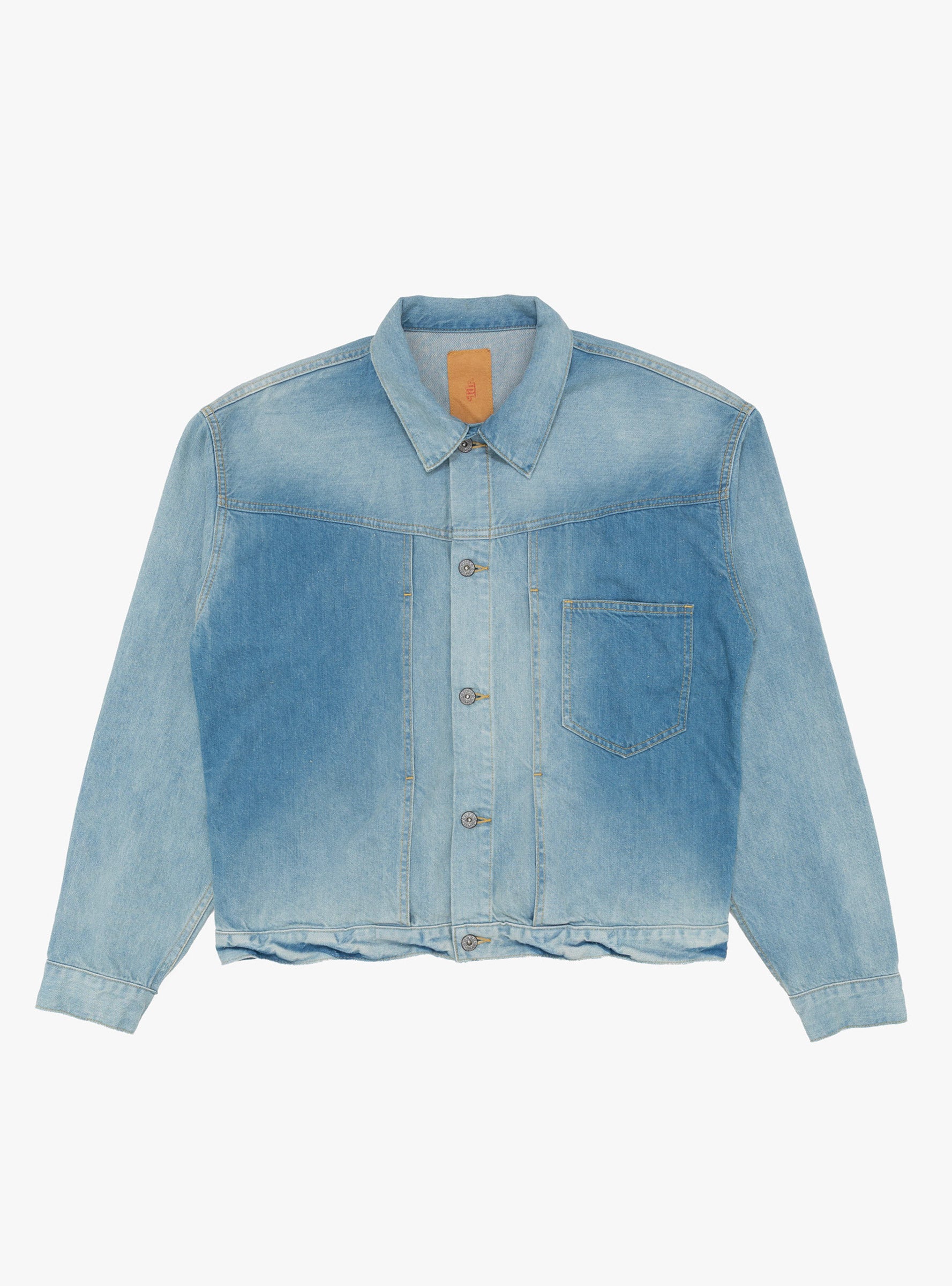 Single Pleat Nep Denim Jacket Repair TDR (Front) at Couverture & The Garbstore