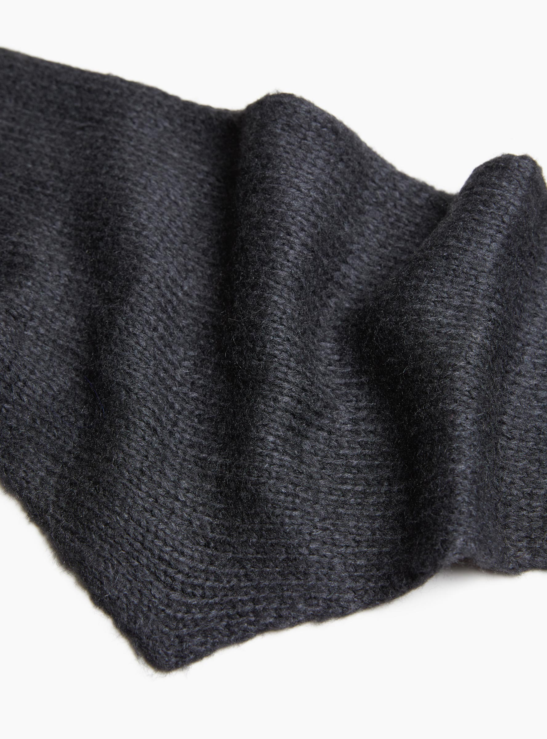 Silk Knitted Scarf Black Black KARA (Fabric Detail) at Couverture & The Garbstore