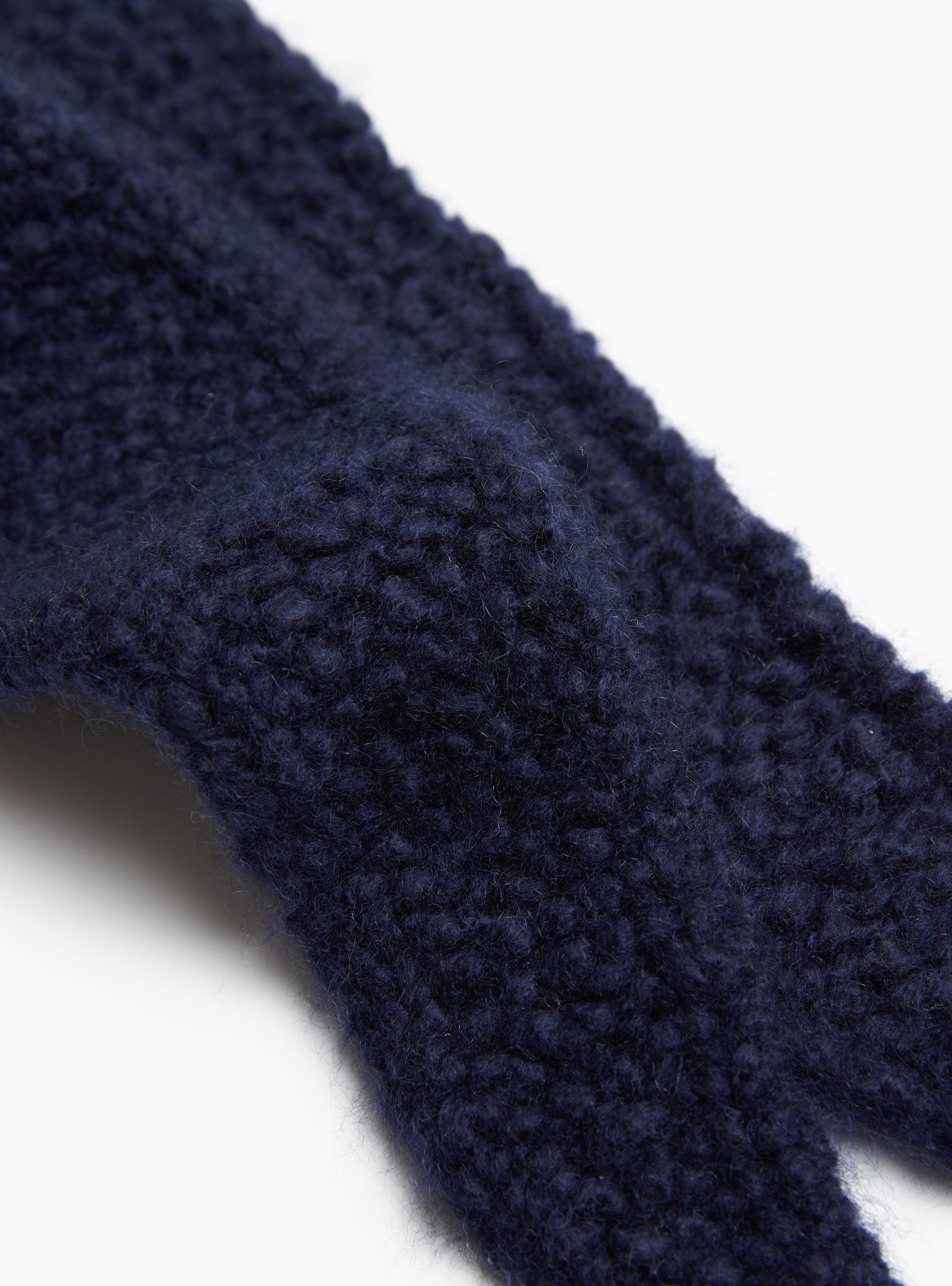 Cashmere and Silk Scarf Navy Navy KARA (Fabric Detail) at Couverture & The Garbstore