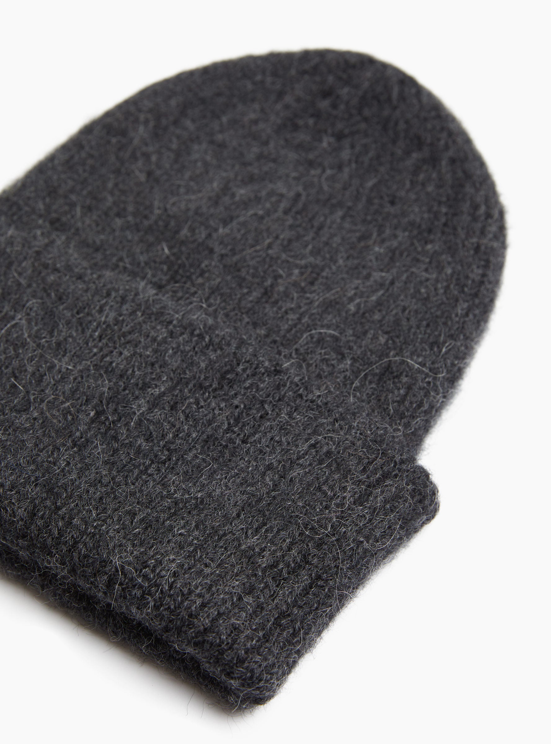 Brushed Baby Alpaca Hat Charcoal Melange Charcoal Melange KARA (Fabric Detail) at Couverture & The Garbstore