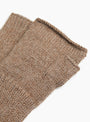 Baby Alpaca Fingerless Gloves Brown Melange Brown Melange KARA (Fabric Detail) at Couverture & The Garbstore