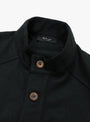 Work Smock Serge Black WANZE (collar detail) at Couverture & The Garbstore
