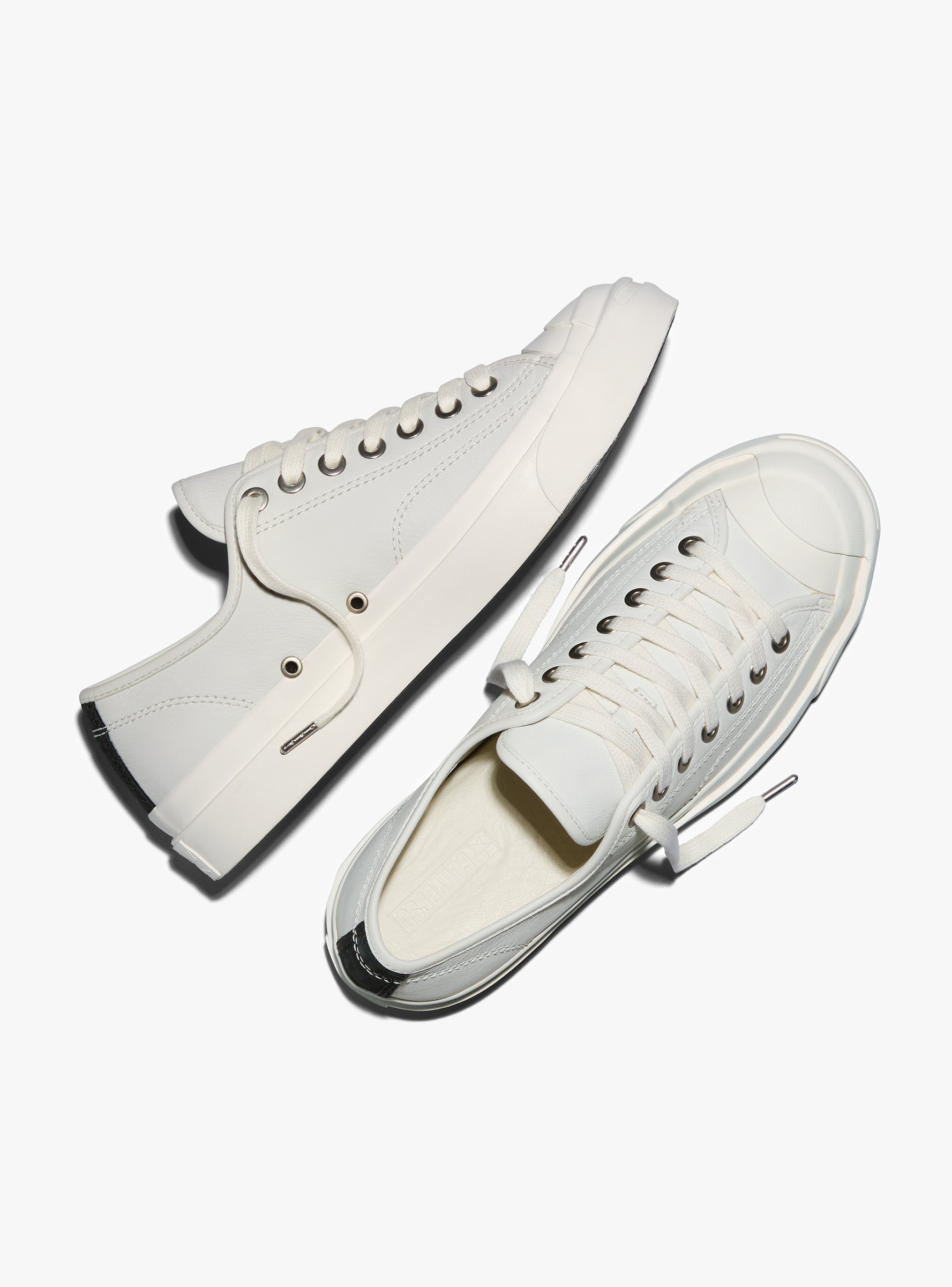 Jack Purcell First String White, Marshmallow & Black CONVERSE (Top View) at Couverture & The Garbstore