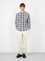 Dax Plaid Shirt Blue Stussy (model front) at Couverture & The Garbstore