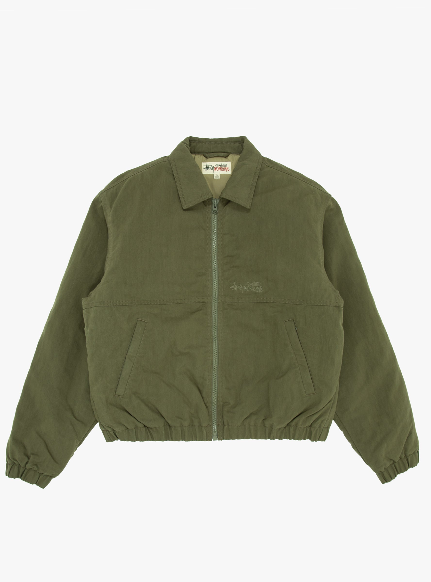 Nyco Collared Work Jacket Green Stussy (front) at Couverture & The Garbstore