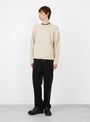 Merino-Wool-Neck-Sweater-Natural-Stussy-(model-front) at Couverture & The Garbstore