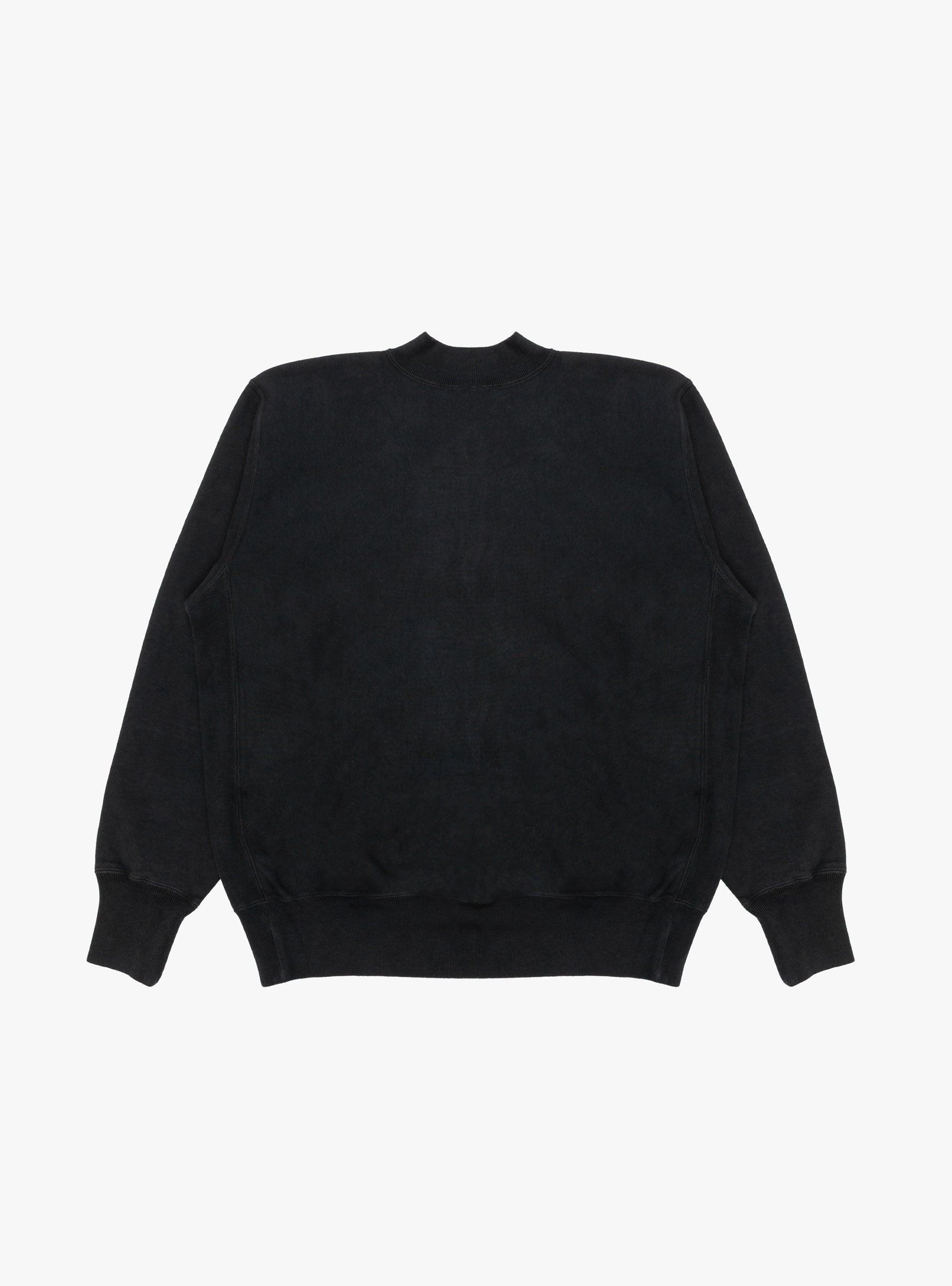 Vintage Half Zip Rib Collar Sweat Black A.PRESSE (back) at Couverture & The Garbstore