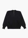 Vintage Half Zip Rib Collar Sweat Black A.PRESSE (front) at Couverture & The Garbstore