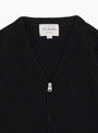 Zip Up Cardigan Black STILL BY HAND (Collar Detail) at Couverture & The Garbstore