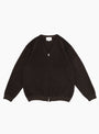 Zip Up Cardigan Brown Charcoal STILL BY HAND (Front) at Couverture & The Garbstore