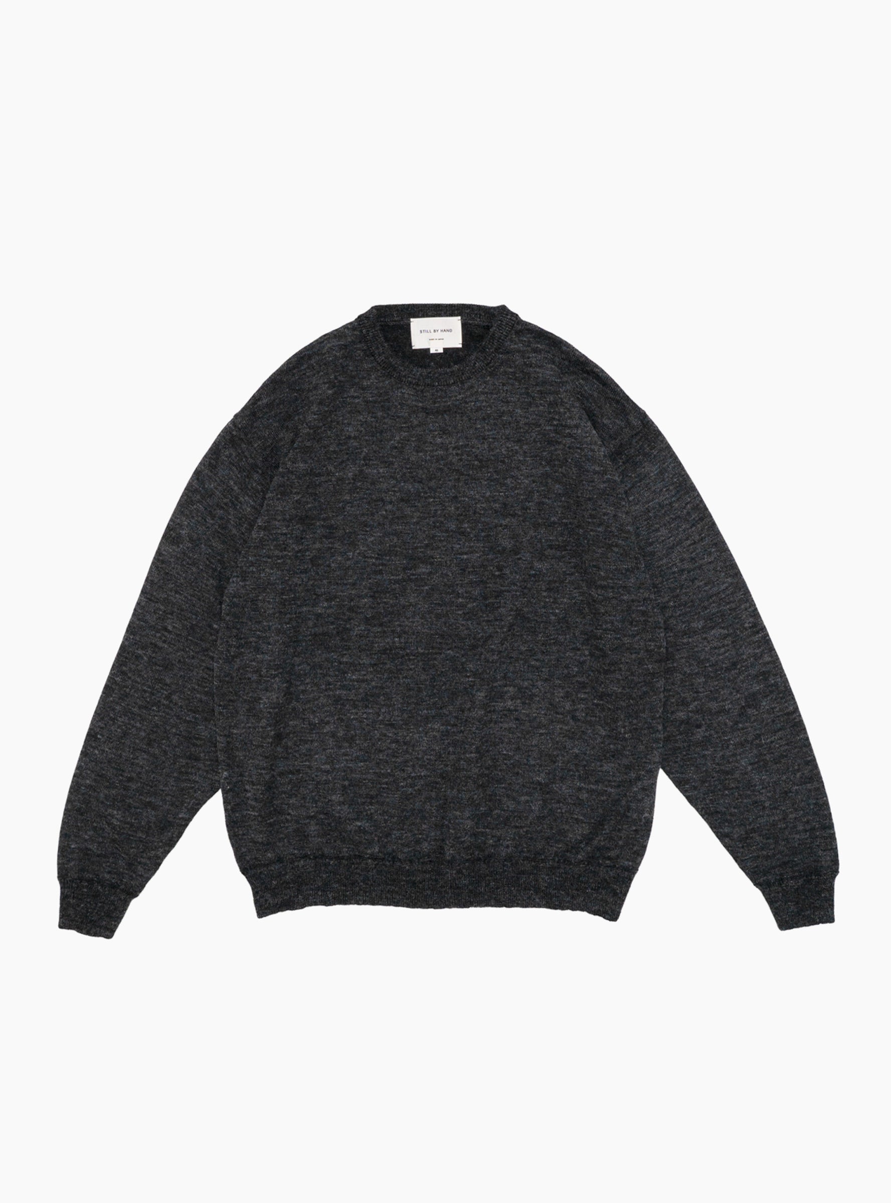 Wool Mohair Pullover Charcoal STILL BY HAND (Front) at Couverture & The Garbstore