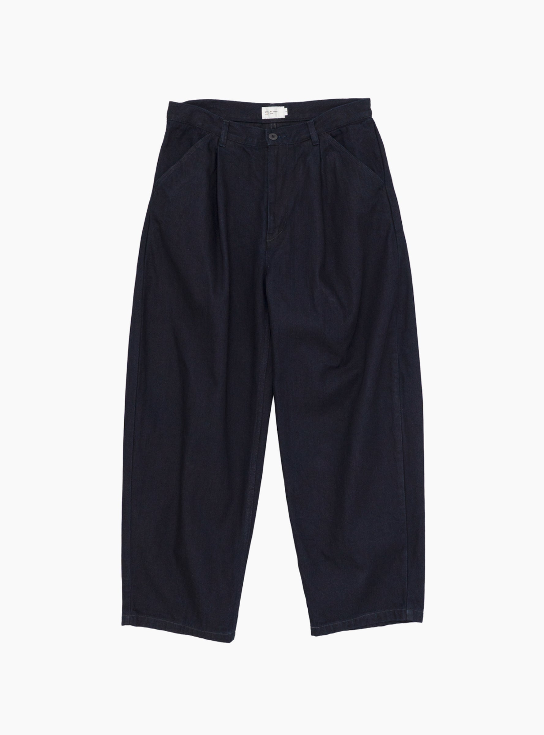 12 Oz Deep Tuck Denim Pants Dark Navy STILL BY HAND (Front) at Couverture & The Garbstore