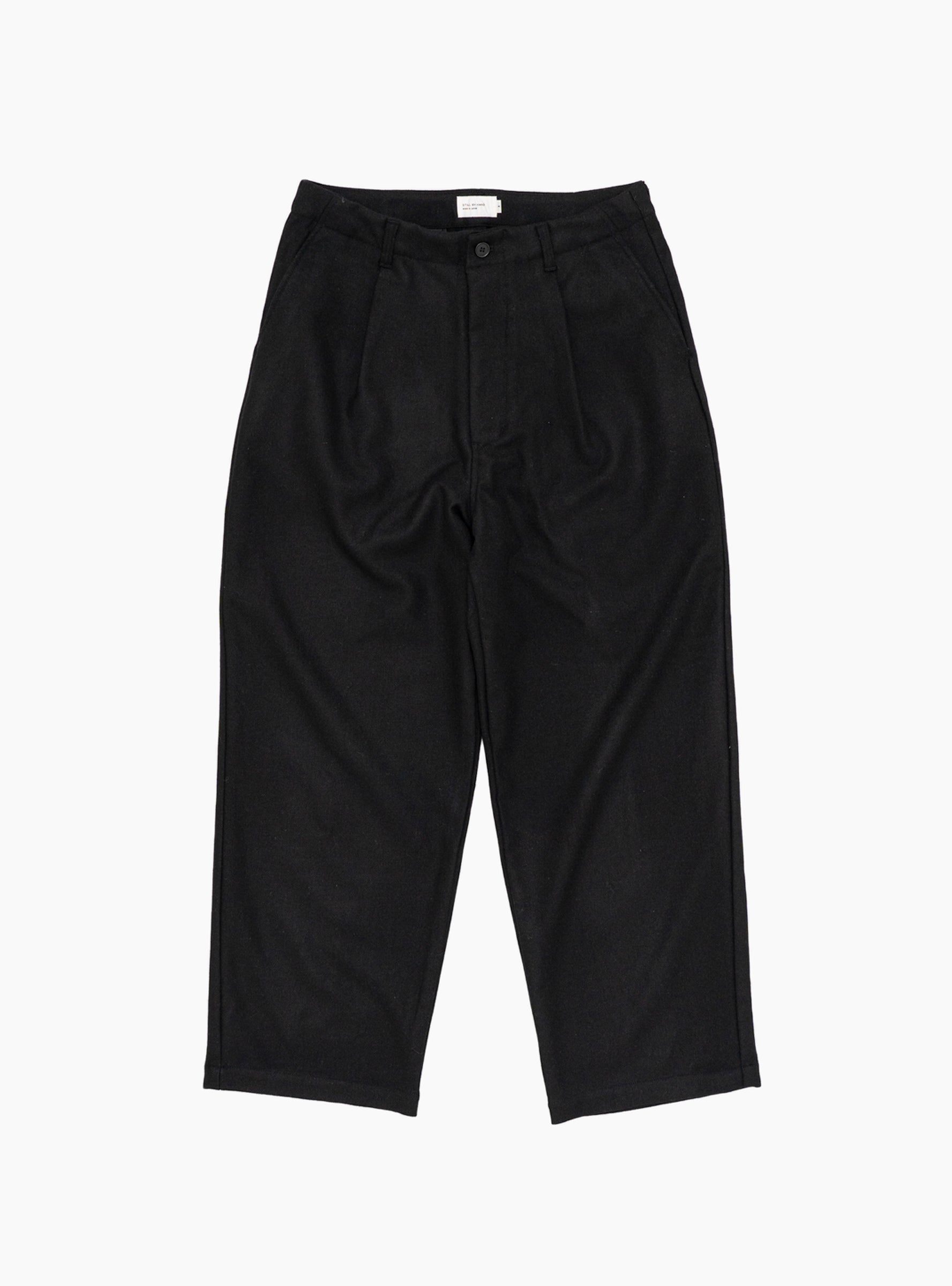 WN Wide Pants Black STILL BY HAND (Front) at Couverture & The Garbstore
