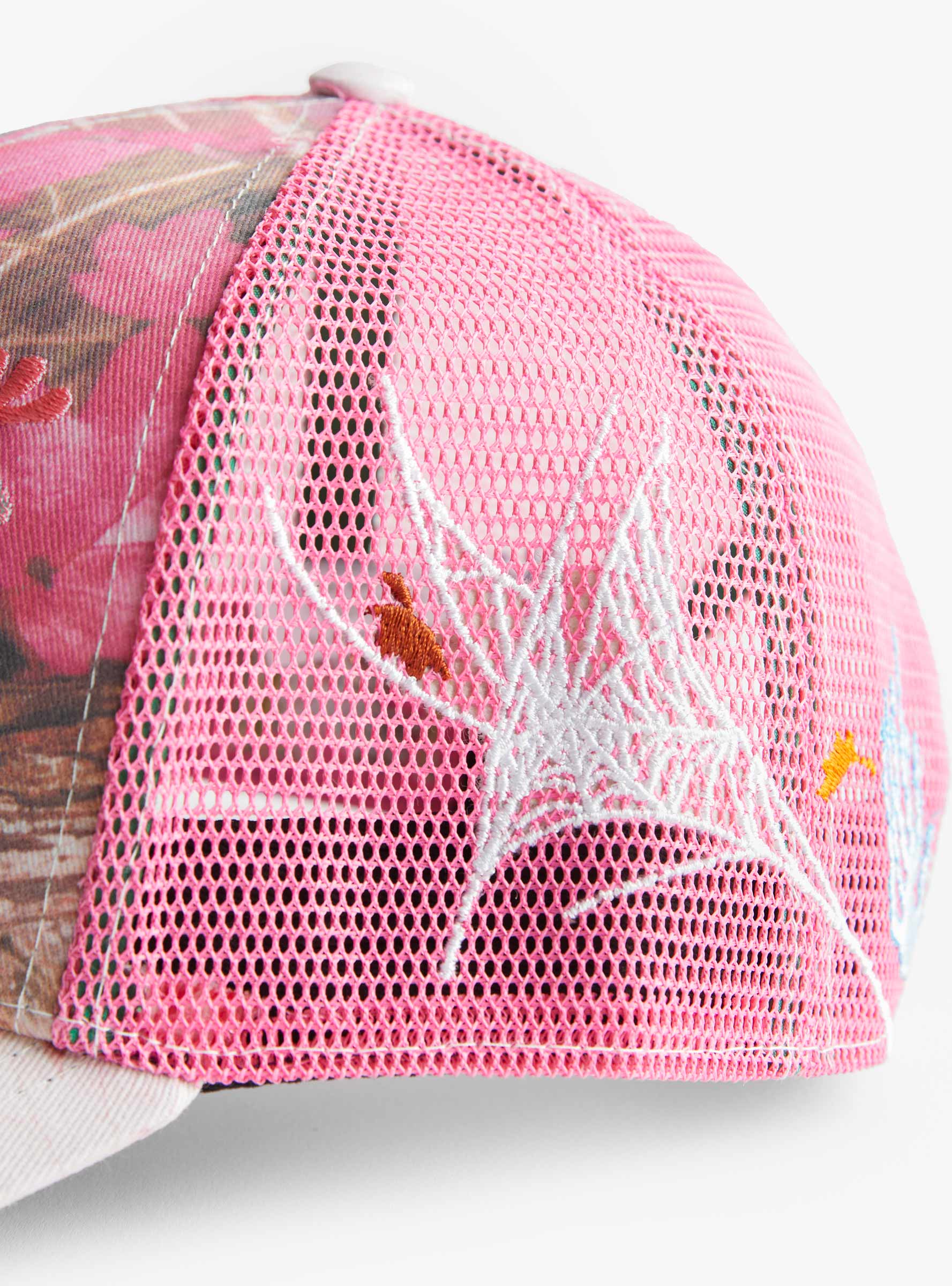 Biyu Hat Pink, Real Camo & Hot Pink B.EAUTIFUL (embroidery detail 2) at Couverture & The Garbstore