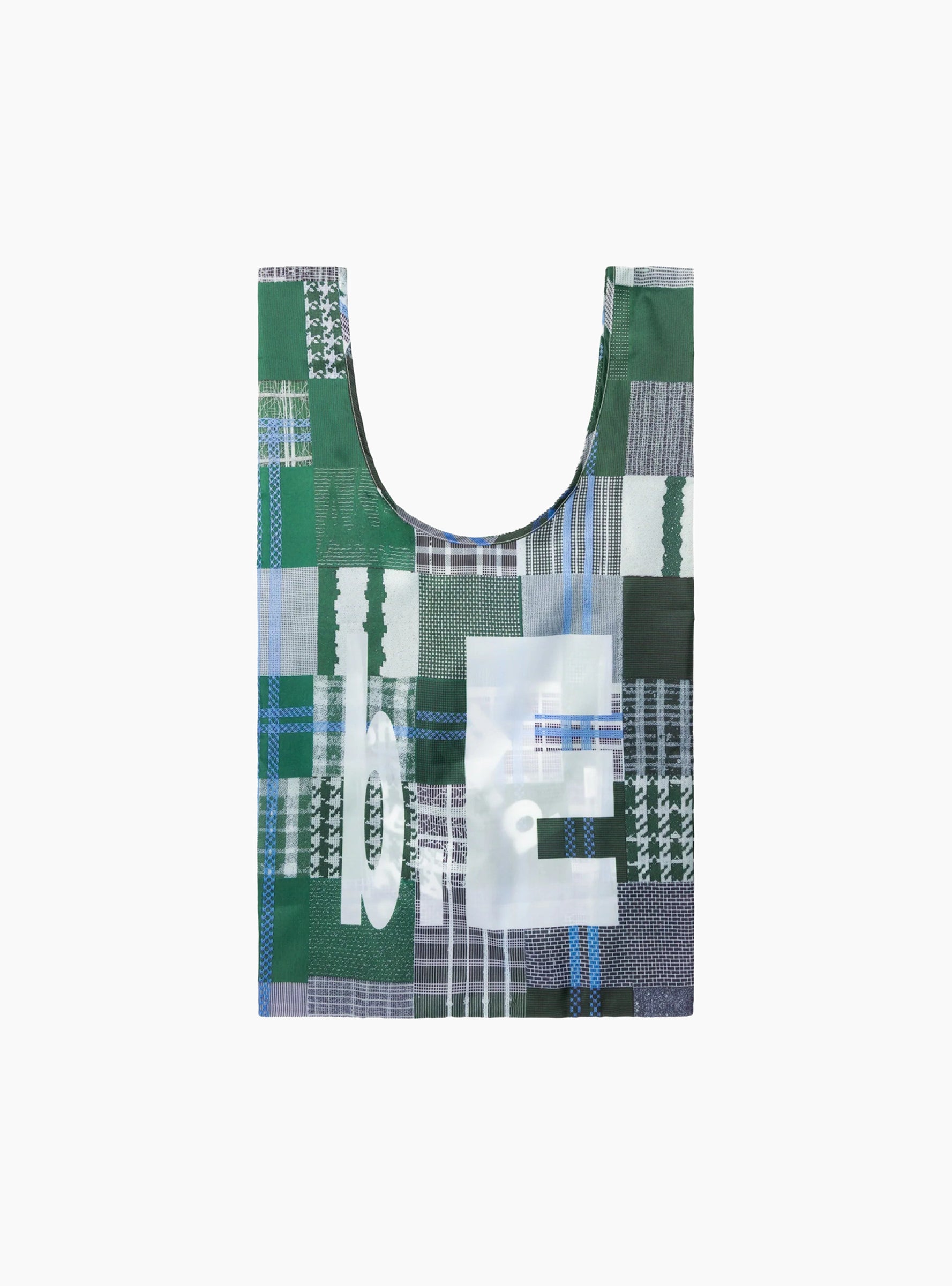 Mix Checker Reusable Bag Green & White B.EAUTIFUL (Front) at Couverture & The Garbstore
