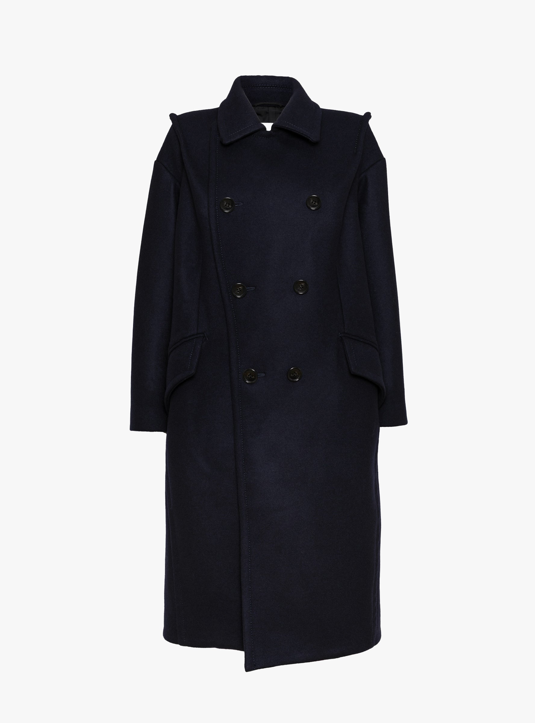 Double Melton Coat Navy Navy TOGA (ghost front) at Couverture & The Garbstore