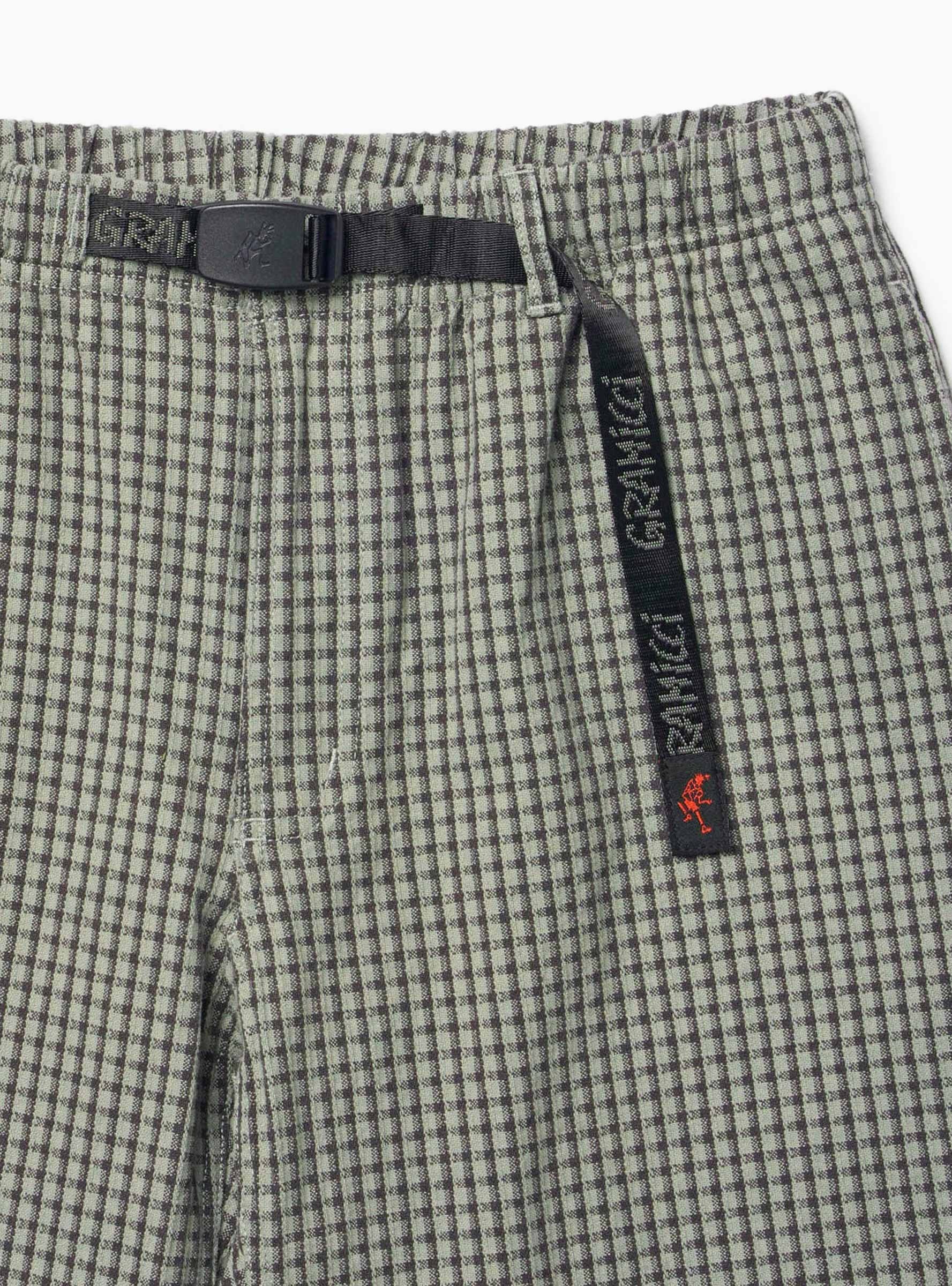 Dobby Plaid Gramicci Pant Stone Gramicci (Belt Detail) at Couverture & The Garbstore