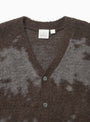 Mohair Splatter Cardigan Slate Splatter Gramicci (Collar Detail) at Couverture & The Garbstore
