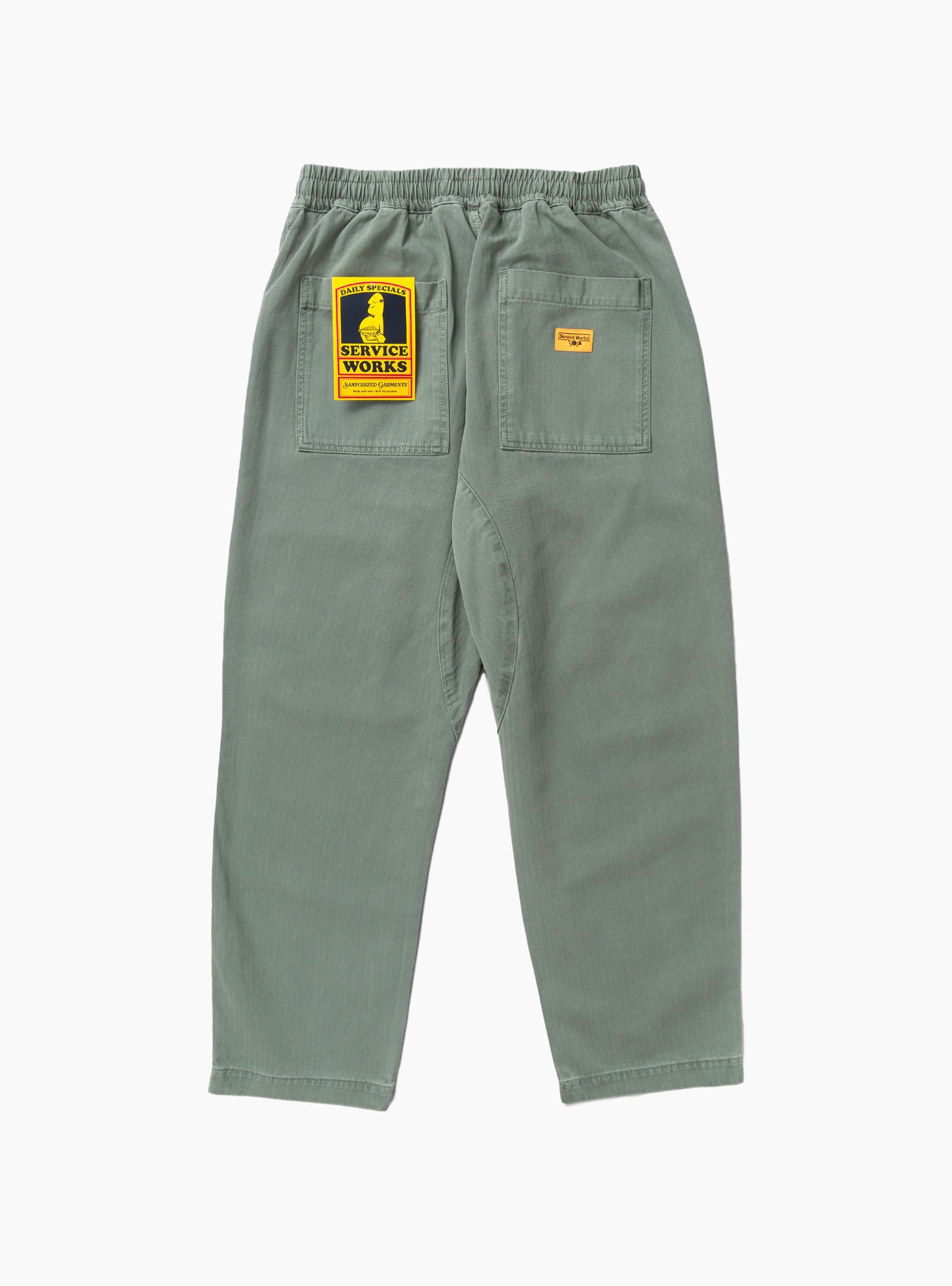 Pigment HBT Chef Pants Olive Service Works (Back) at Couverture & The Garbstore