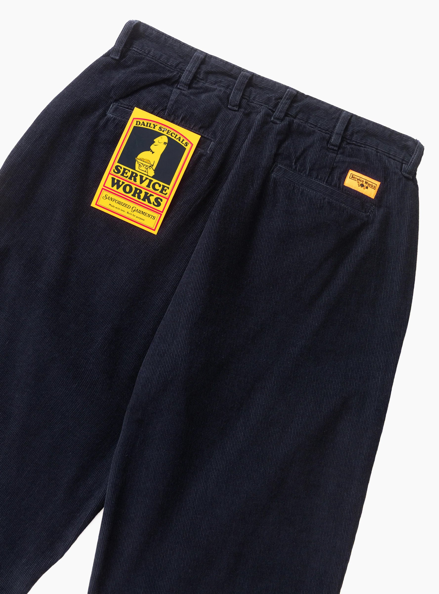 Fine Cord Part Timer Pants Dark Navy Service Works (Back) at Couverture & The Garbstore