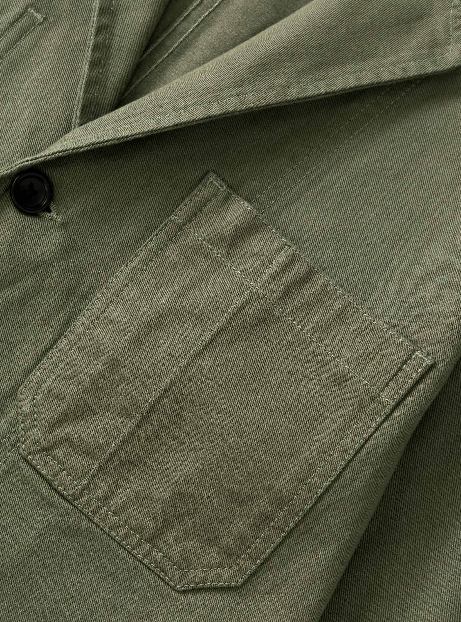 Twill Server Suit Olive Service Works (Pocket detail) at Couverture & The Garbstore
