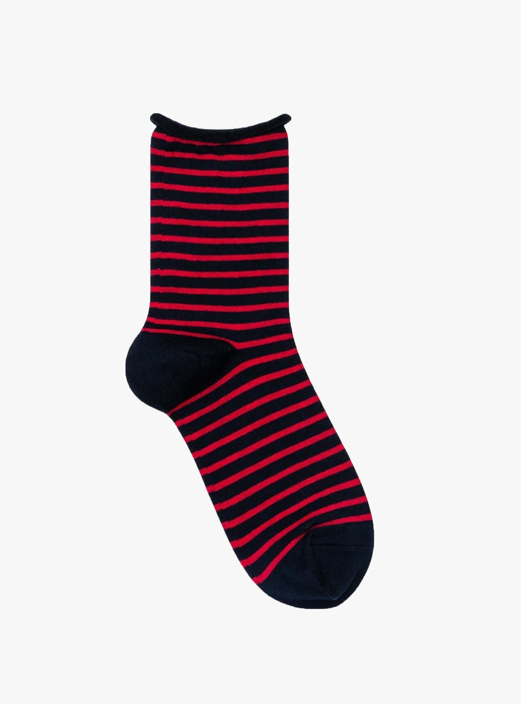 Nautical Stripe Crew Socks Navy Navy Hansel From Basel (Front) at Couverture & The Garbstore