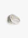 White Quartz Wave Ring Silver Silver Isabella Etou (back) at Couverture & The Garbstore