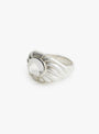 White Quartz Wave Ring Silver Silver Isabella Etou (front) at Couverture & The Garbstore