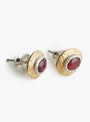 Garnet-Oval-Earrings-Garnet-Isabella-Etou-(close-up) at Couverture & The Garbstore