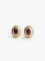 Garnet-Oval-Earrings-Garnet-Isabella-Etou-(front) at Couverture & The Garbstore