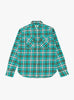 Washed Flannel Pearlsnap Shirt Cactus Flower Plaid WYTHE (front) at Couverture & The Garbstore