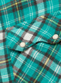Washed Flannel Pearlsnap Shirt Cactus Flower Plaid WYTHE (pocket detail) at Couverture & The Garbstore